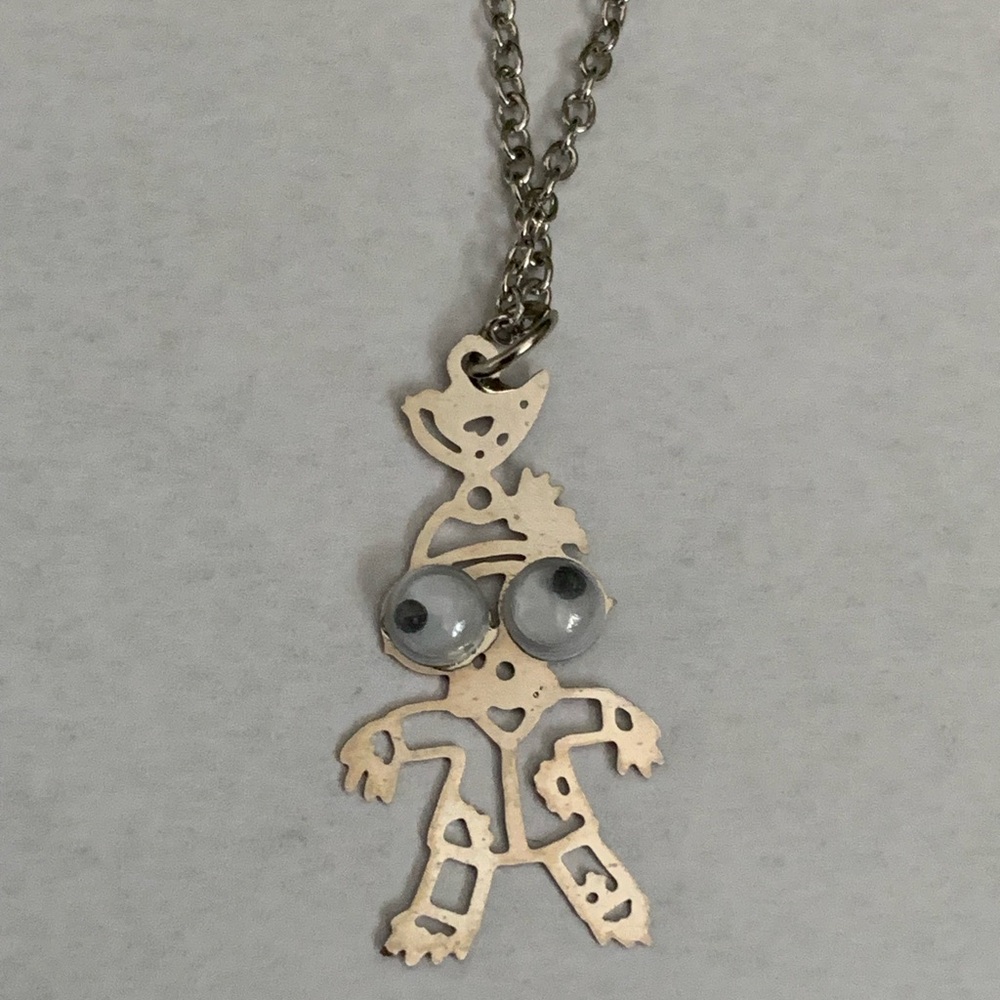 New vintage man googly eyes Pendant necklace